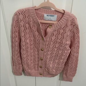 Old Navy Lace Knit Pink Cardigan
